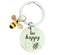 Love EMVY Bumble Bee Keyring with charm - Bee Happy (Bee Happy (Silver))