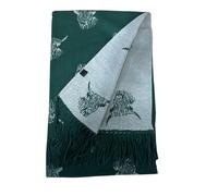 Love EMVY Cashmere Highand Cow Blanket Scarf - Reversible Winter Shawl, Oversized Pashmina Wrap, Warm Chunky Knit Scarf for Women - 180 × 65 cm (Green)