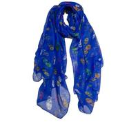 Love EMVY Colourful Skulls Lightweight Scarf - Blue