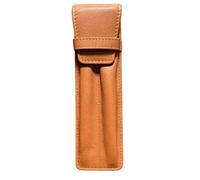 Love EMVY Double Pen Pouch Case - Genuine Leather Holder for Two Pens - Lightweight & Compact - 17 x 6 x 1.5 cm (Tan)