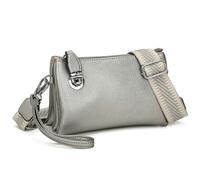 Love EMVY Embolden Collection Faux Leather Crossbody Bag with Wrist Strap - Antique Silver
