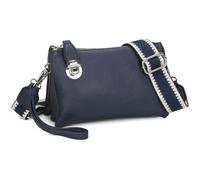 Love EMVY Embolden Collection Faux Leather Crossbody Bag with Wrist Strap - Navy