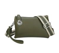 Love EMVY Embolden Collection Faux Leather Crossbody Bag with Wrist Strap - Olive