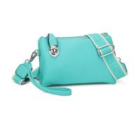Love EMVY Embolden Collection Faux Leather Crossbody Bag with Wrist Strap - Turquoise