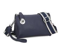 Love EMVY Embolden Collection - Ladies Crossbody Bag - Faux Leather with Detachable Shoulder and Wrist Straps - 3 Main Compartments, Secure Zip Closure - 22.5 × 13.5 × 6 cm (Navy)