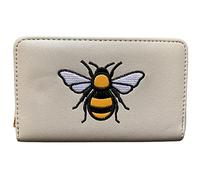 Love EMVY Embroidered Bee Zip Around Card and Coin Ladies Girls Purse (Black)