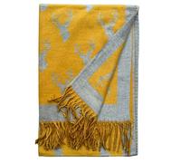 Love EMVY Enchanted Stag Cashmere Warm Blanket Scarf Pashmina - Mustard/grey