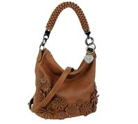 Love EMVY Flower Rope Slouch Shoulder / Top Handle Bag - Diamante Charm - Brown