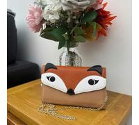 Love EMVY Fox Face Clutch Purse Bag with Removable Gold Shoulder Strap