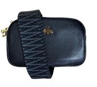 Love EMVY Genuine Leather Mini Bee Crossbody Bag - Black