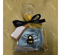 Love EMVY Gift Set - Metallic Bee Coin & ID Purse with Tassel Keyring - Blue