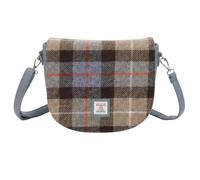 Love EMVY Harris Tweed Tartan Crossbody Saddle Bag with Shoulder Strap | Genuine Harris Tweed, 27 x 19 x 9 cm, Adjustable Strap, Women's Handbag