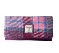 Love EMVY Large Tartan Purse Made with Genuine Harris Tweed - Fuschia