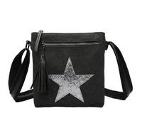 Love EMVY Metallic Star Canvas Crossbody Bag - Black