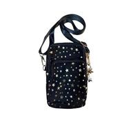 Love EMVY Midnight Sparkle Stars Phone Crossbody Bag - Adjustable & Removable Strap - Compact Hands-Free Pouch (Black)