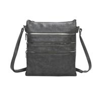 Love EMVY Multi Pocket Everyday Messenger Bag - one size - Faux Leather - Dark Grey