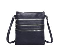 Love EMVY Multi Pocket Everyday Messenger Bag - one size - Faux Leather - Navy