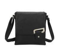 Love EMVY Portfolio Buckle Range Crossbody Bag - Faux Leather - Black