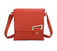 Love EMVY Portfolio Buckle Range Crossbody Bag - Faux Leather Shoulder Bag with Adjustable Strap, Dual Main Compartments, Rear Zip Pocket & Internal Organiser - 25 × 26 × 5 cm (Burnt Orange)