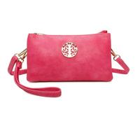 Love EMVY Rustic Tree Collection Crossbody Bag with Clutch Wrist Strap - Fuschia