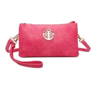 Love EMVY Rustic Tree Collection Crossbody Bag Wristlet Clutch - 21.5 × 12 × 2.5 cm - Zip Top with 2 Compartments - Detachable Wrist Strap & Adjustable Shoulder Strap (Fuschia)
