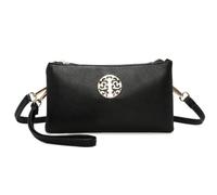 Love EMVY Rustic Tree Collection Crossbody Bag Wristlet Clutch - 21.5 × 12 × 2.5 cm - Zip Top with 2 Compartments - Detachable Wrist Strap & Adjustable Shoulder Strap (Black)