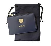 Love EMVY Signature Heart Leather Coin & Card Purse - Navy