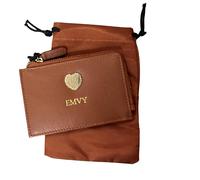 Love EMVY Signature Heart Leather Coin & Card Purse - Tan