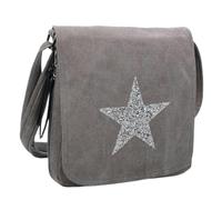 Love EMVY Staremvy Glitter Star Canvas Flapover Satchel - one size - canvas - Ash Grey