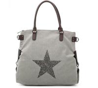 Love EMVY Staremvy XL Canvas Glitter Star Tote / Shoulder Bag - Ash Grey
