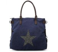 Love EMVY Staremvy XL Canvas Glitter Star Tote / Shoulder Bag - Oxford Blue