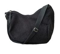 Love EMVY Teddy Slouch Tote Bag with Adjustable Shoulder Strap - Soft Lined Large Shoulder Bag with Inner Pocket - Ideal for Days Out, Travel & Beach Holidays (Black)