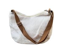 Love EMVY Teddy Slouch Tote Bag with Adjustable Shoulder Strap - Soft Lined Large Shoulder Bag with Inner Pocket - Ideal for Days Out, Travel & Beach Holidays (White)