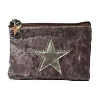 Love EMVY Velvet Star Coin Purse with Sparkly Star & Star Zip Pull - Purple