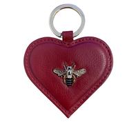 Love EMVY Women's Bee Heart Leather Keyring in Red Love EMVY Red