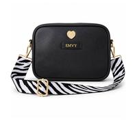 Love EMVY Women's Genuine Leather Mini Signature Heart Crossbody Bag With 2 Straps in Black | Size: Small Love EMVY Black Small