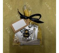 Love EMVY Women's Gift Set - Metallic Bee Coin & ID Purse with Tassel Keyring in Metallic Silver Love EMVY Metallic Silver One Size