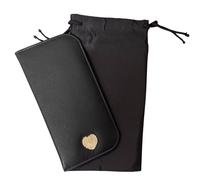 Love EMVY Women's Signature Heart Leather Glasses Case With Gift Dustbag in Black Love EMVY Black