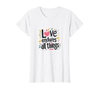 Love Endures All Things Value Graphic T-Shirt, Women, White, S