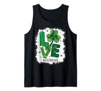 Love ESL Teacher St Patricks Day Bilingual Educator Tank Top