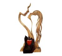 Love Eternal Wooden Ornaments - Individually Engraved Patterns, Elegant Tree Ornaments | Romantic Sculpture of a Couple Who Kisses Naturally, Charming Memories for Weddings,