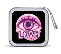 Love Evil Eye CD Case Portable DVD Storage Small CD Holder Organizer for Home Travel