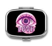 Love Evil Eye Travel Pill Box Portable Pill Organizer Medical Box Pill Case Pill Container for Men Women