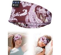 LOVE EYE Bluetooth 5.4 Sleep Headphones Headband, Breathable Wireless Headband with Ultra-Thin Speakers & HiFi Sound for Running, Yoga, Travel, Tech Gifts for Men Women, Maroon Paisley