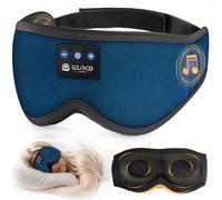 LOVE EYE Bluetooth Sleep Mask with Headphones, Ergonomic 3D Eye Mask, 100% Blackout, Zero Eye Pressure, Breathable & Washable, Sleep Headphones for Side Sleepers, Travel & Meditation, Blue