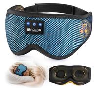 LOVE EYE Bluetooth Sleep Mask with Headphones, Ergonomic 3D Eye Mask, 100% Blackout, Zero Eye Pressure, Breathable & Washable, Sleep Headphones for Side Sleepers, Travel & Meditation, Mesh Blue