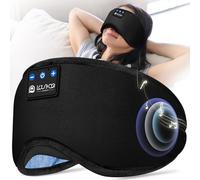 LOVE EYE Sleep Headphones, Bluetooth 5.4 Sleeping Eye Mask, Wireless Music Earphones with HD Speakers for Side Sleepers, Total Blackout Cotton Mask for Air Travel, Home, Office, Cool Tech Gifts