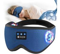 LOVE EYE Sleep Headphones, Bluetooth Eye Mask, Sleep Mask 6A Ice Silk Ultra-Soft Comfy & Washable Perfect for Side Sleepers, Office, Travel, Birthday Gift for Men & Women (Blue)