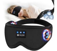 LOVE EYE Sleep Headphones, Bluetooth Eye Mask, Sleep Mask 6A Ice Silk Ultra-Soft Comfy & Washable Perfect for Side Sleepers, Office, Travel, Birthday Gift for Men & Women
