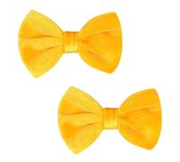 Love Fairy 3.2-Inch Velvet Bow Hair Clip - Glamorous Sequin-Embellished Hair Accessory for Girls, Teens, and Women (Yellow)